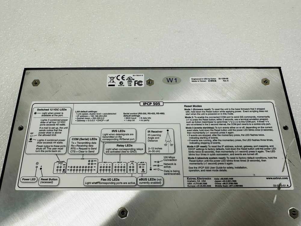 Extron IPCP 505 AV Automation Control Processor RS232 IR IO Ethernet Control 🚚