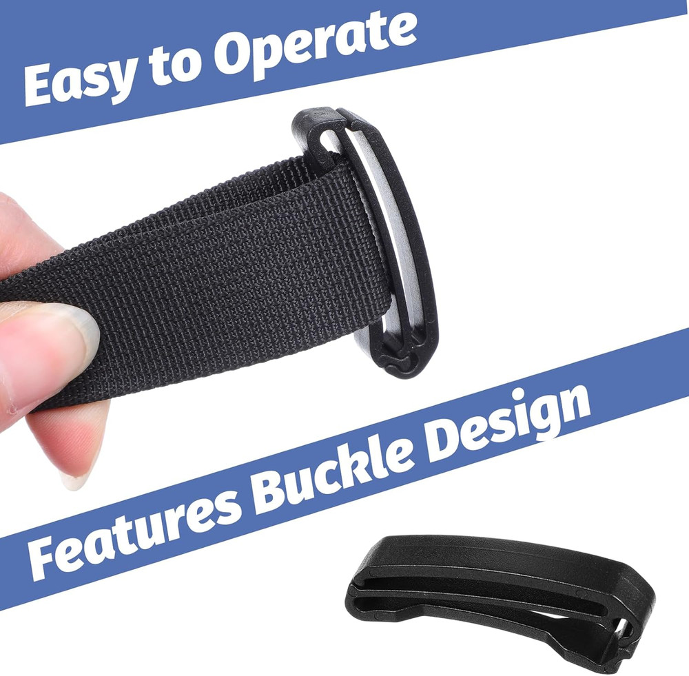 12Pcs Backpack Webbing Strap Belt, Backpack Strap Clip Plastic Tri Glide Slide B