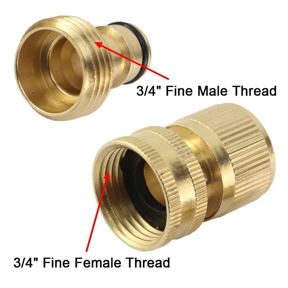 3/4'' Garden Hose Quick Connect Solid Brass Quick Connector Garden Hose Fitting
