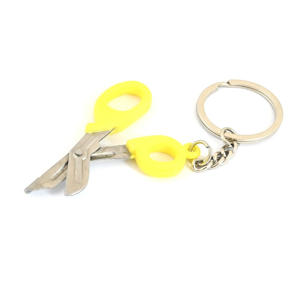 Mini Utility Scissors with Key Chain - Yellow Ring KC-014