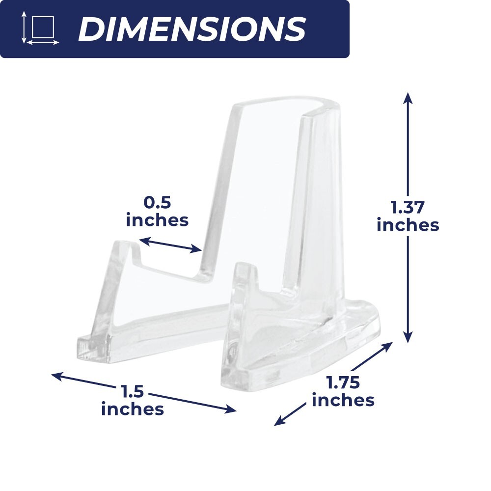 Pocket Knife Display Stand Deluxe Easels with 1/2" Shelf, Clear 250 Pack