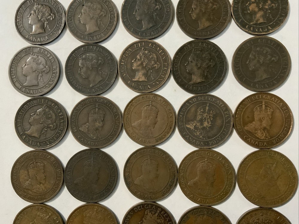 1858-1920 Canada Large Cent Collection, 40 Coins
