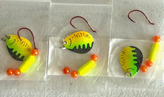 SUZIES SPINNERS-Walleye Crawler Harness 30 Pack 1 Hook Floater #3 Colorado Blade