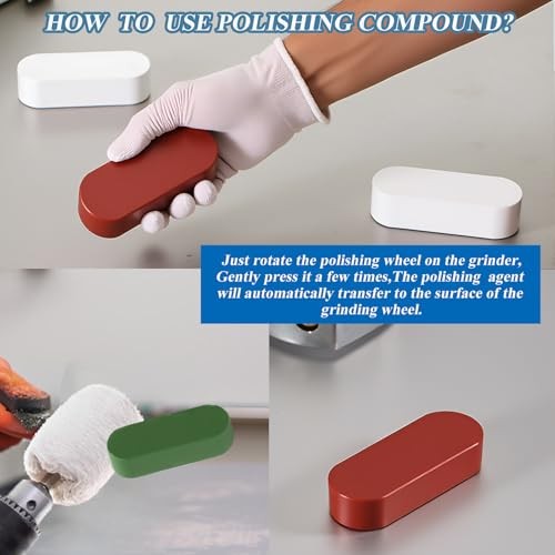 Metal Buffing Polishing Compound Kit,Buffing Wheel Compound Including White