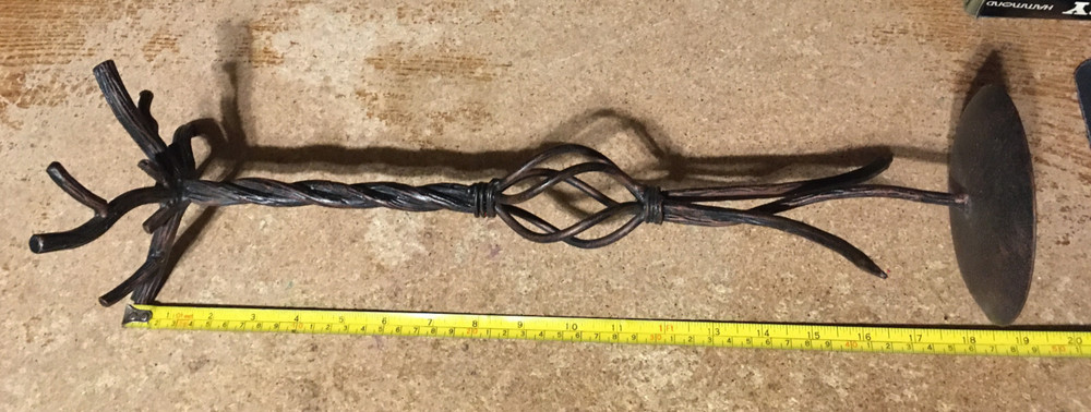RUSTIC METAL BRONZE & BLACK BRANCH CANDLESTICK 18" / WRONGWAY052