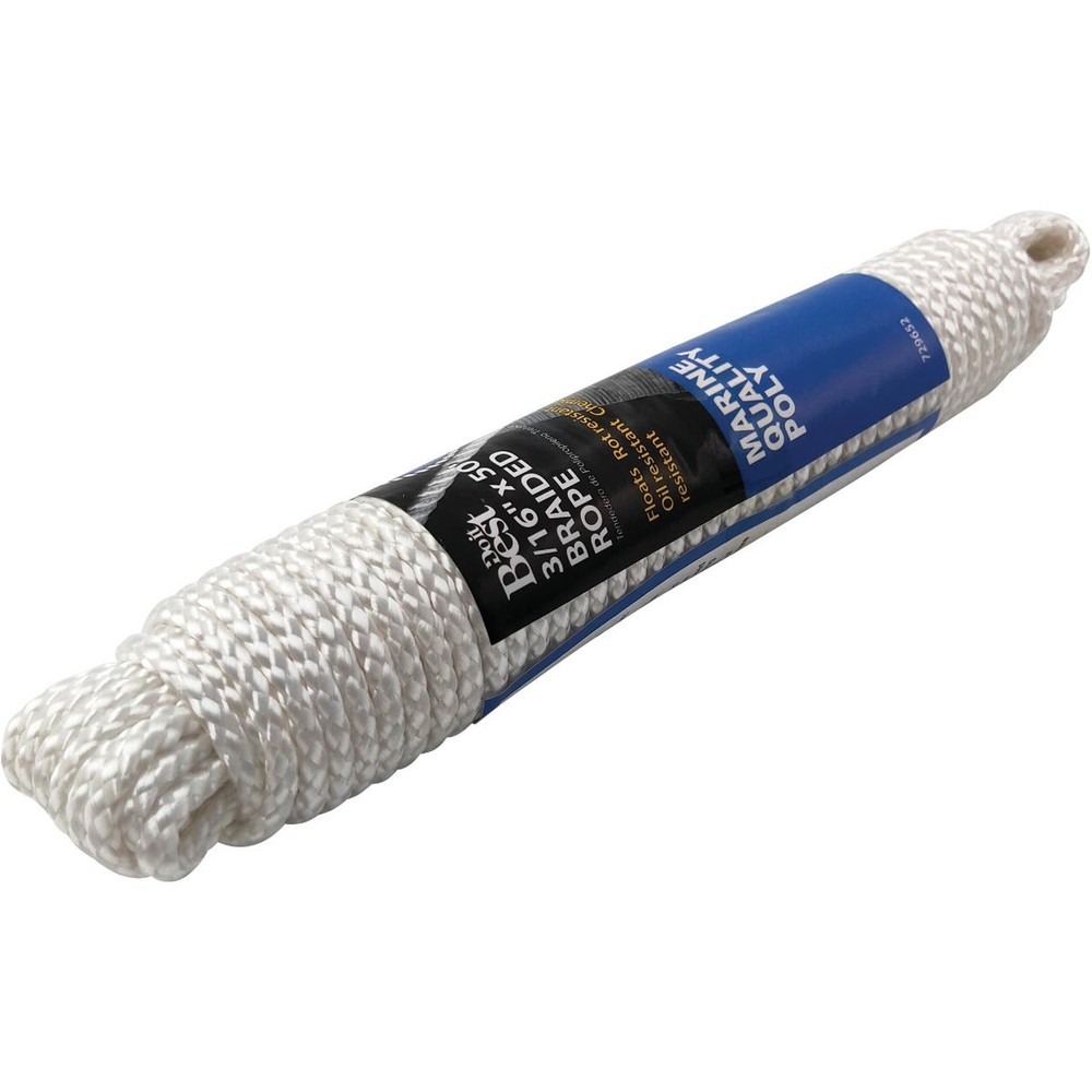 Do it Best 3/16 In. x 50 Ft. White Solid Braided Polypropylene Packaged Rope SIM