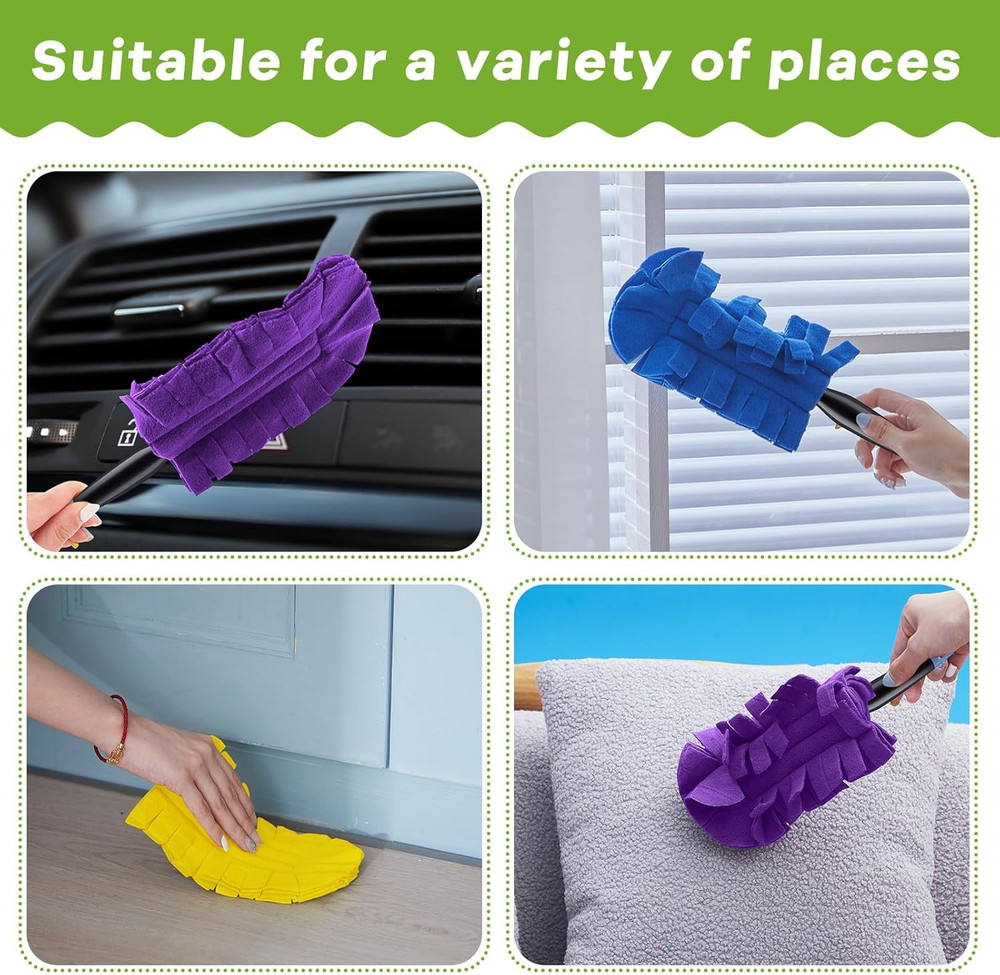 3 Pcs Duster Refill Reusable Fleece Duster Refills Feather Flat Dusters Multi