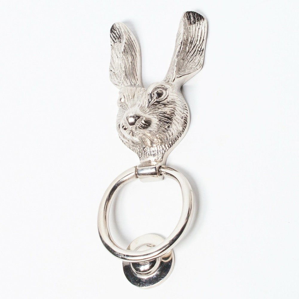 Classical Solid Brass Chrome Finish Rabbit Hare Door Knocker Country Style