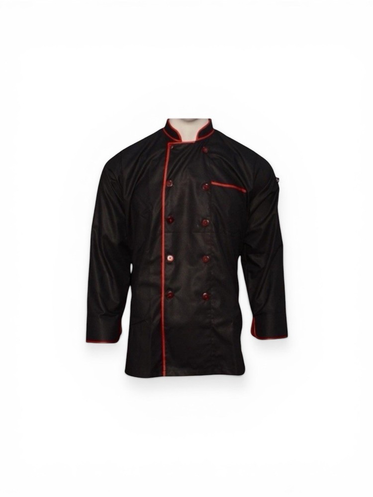 Custom  Chef Coat: Print Black Culinary Jacket (S-XL)