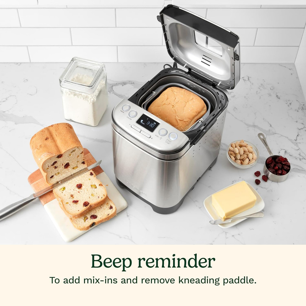 Bread Maker Machine, Stainless Steel Automatic Bread Machine with 12 Menu Option