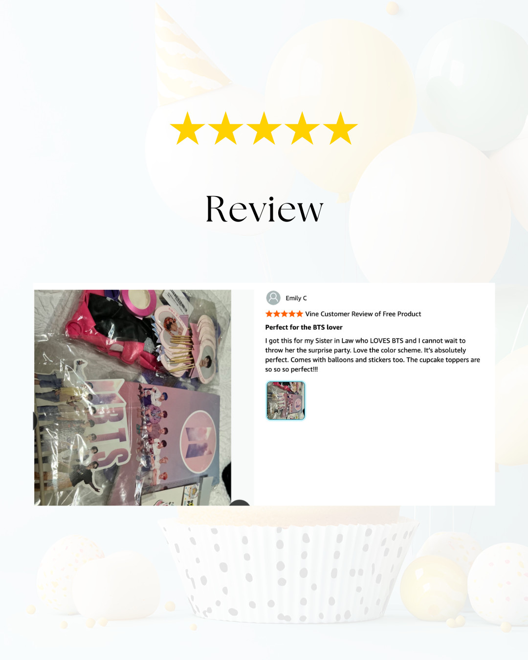 BTS Kpop Birthday Party Supplies Kit with Banner Balloons