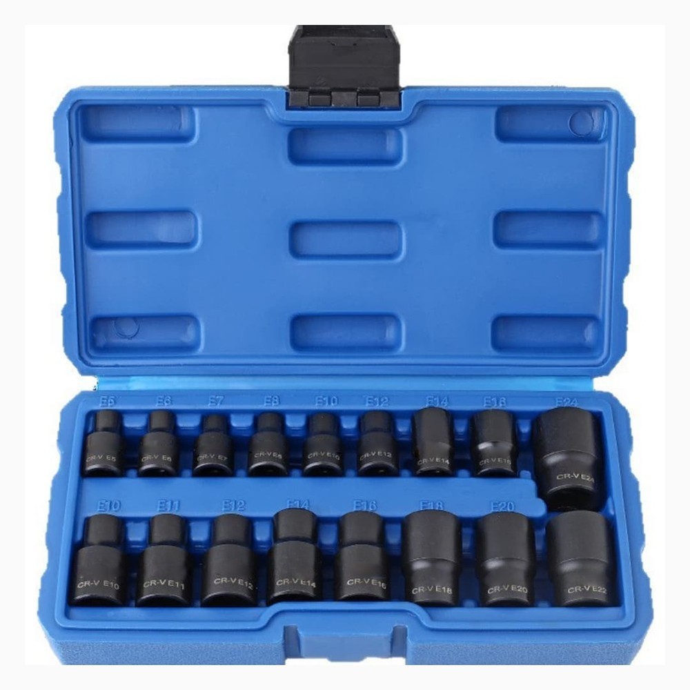 17 Piece E Type Socket Set Quick Bolt Adjustments for Auto and Machinery
