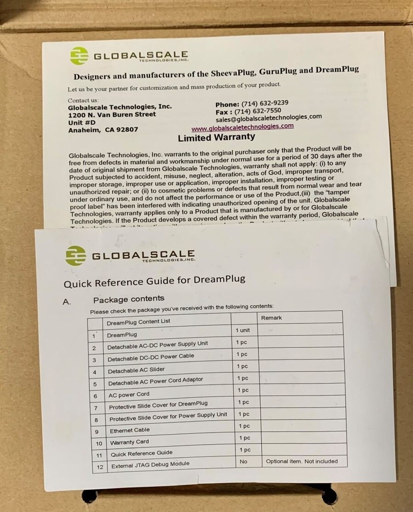 NEW Globalscale Technologies DreamPlug 003-DS2001 Linux Server Dual GB Ethernet