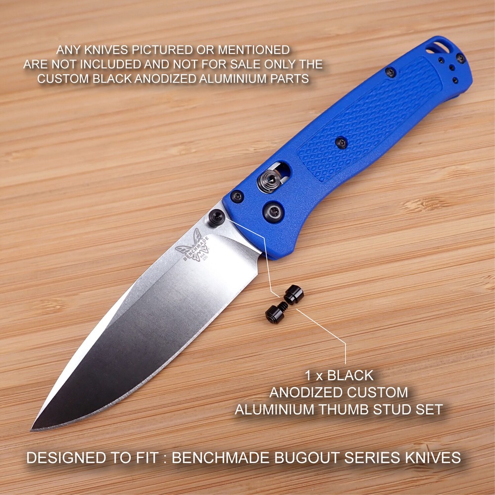 Benchmade 535 BUGOUT Custom Designed 2 Piece Thumb Stud Set - Anodized BLACK