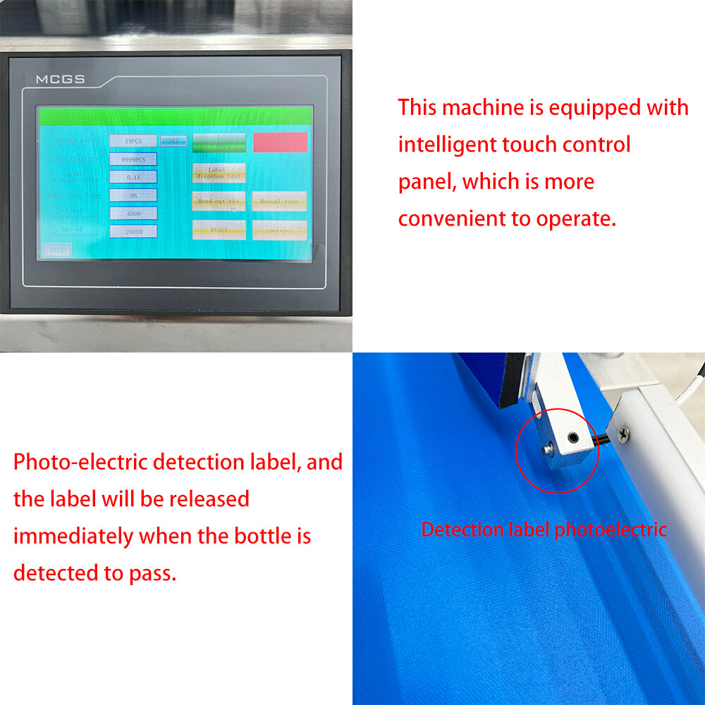 TECHTONGDA Automatic Desktop Conveyor Round Bottle High Speed Labeling Machine