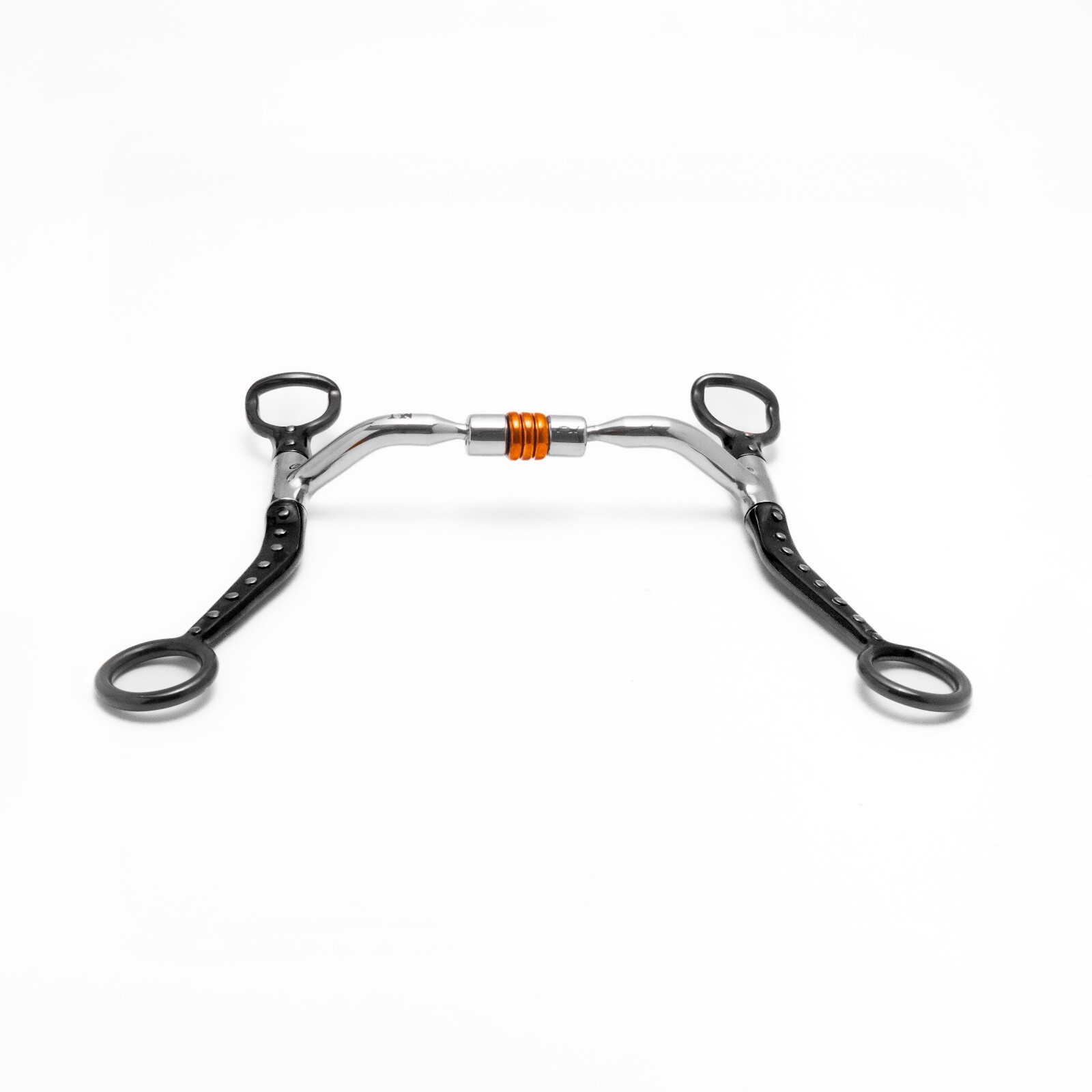 NY Tack 5" Western Silver Dotted Flat Shank Forward Copper Roller Horse Curb Bit