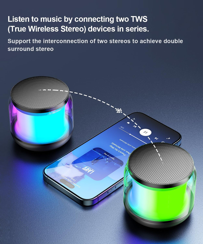 Mini Portable Bluetooth Speakers Wireless,Tws Pairing Small Bluetooth Speaker，Wi