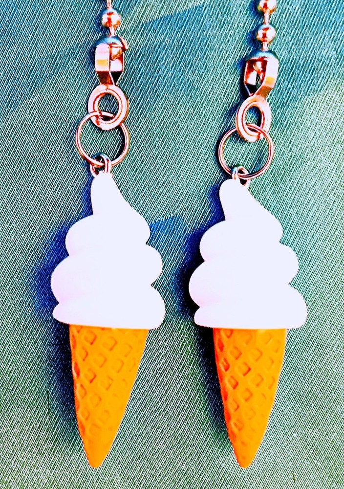 Set of Two ~Mini VANILLA ICE CREAM Resin ~ Ceiling Fan Pulls