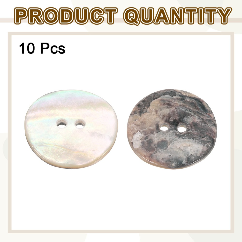 10pcs Pearl Shell Buttons 0.91" Round Shell Sewing Button for Cloth Craft