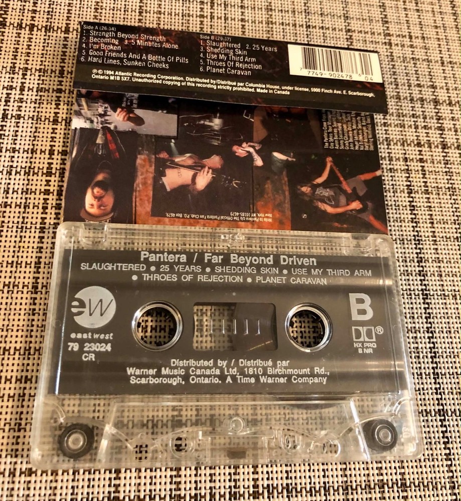 PANTERA "FAR BEYOND DRIVEN" CASSETTE (Canada-A4 92302) TESTED