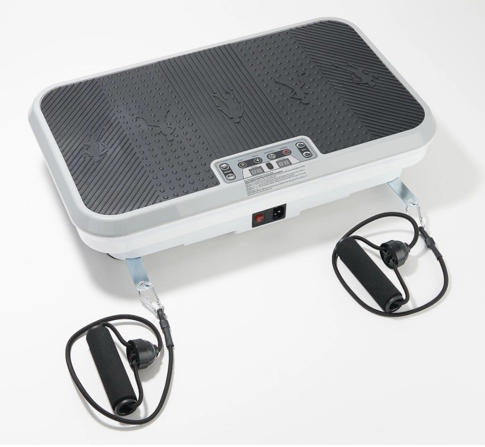 PowerFit Elite Deluxe Vibration Platform Exercise Bands With Remote - Blue