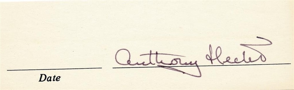 Anthony Hecht- Signed Card (Poet)