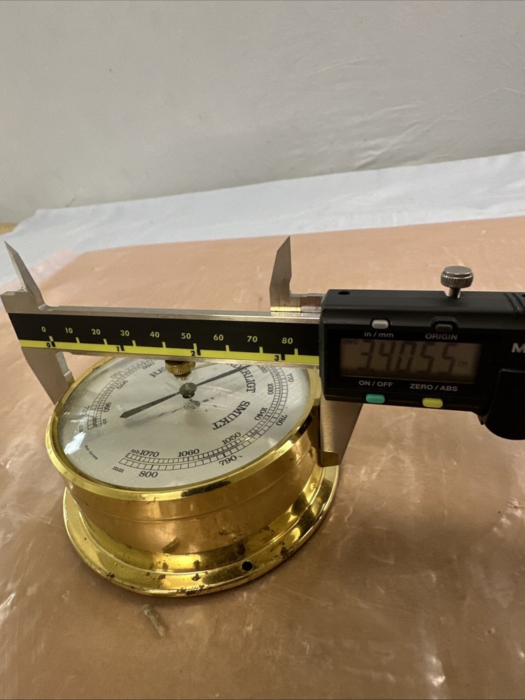 West Germany Brass Wall Mount Barometer