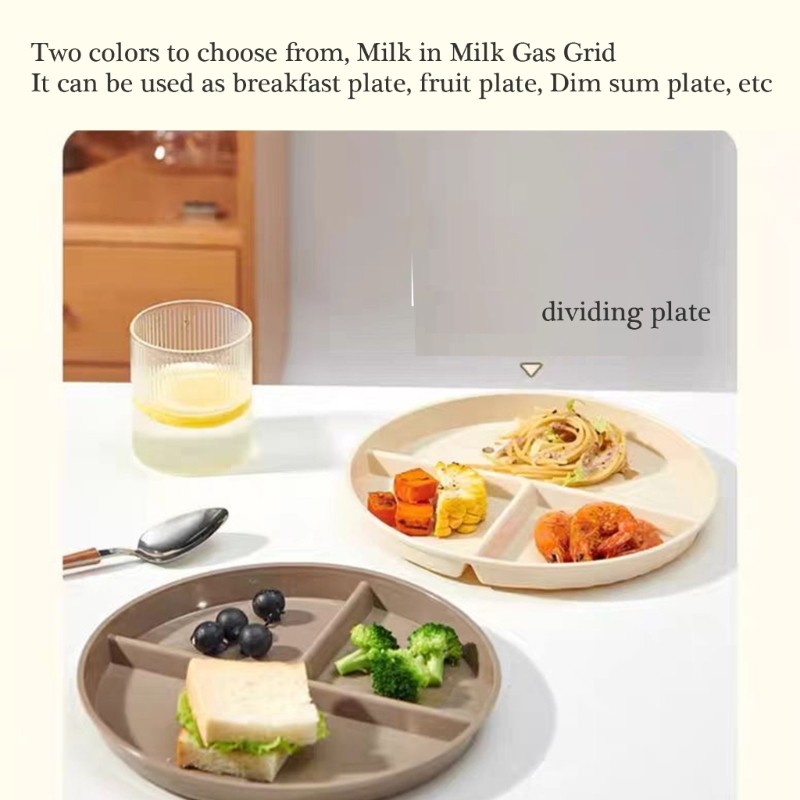 Unbreakable 22cm Segmented Dinnerware Plastic Dinner Dishes for Balanced Meals