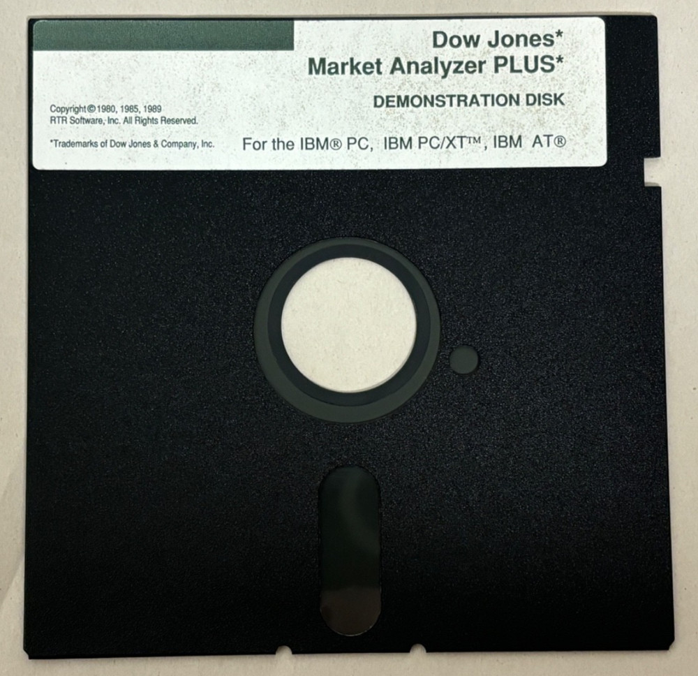 DOW Jones Market Analyzer Plus Demo Disk - 5.25” Floppy Disk