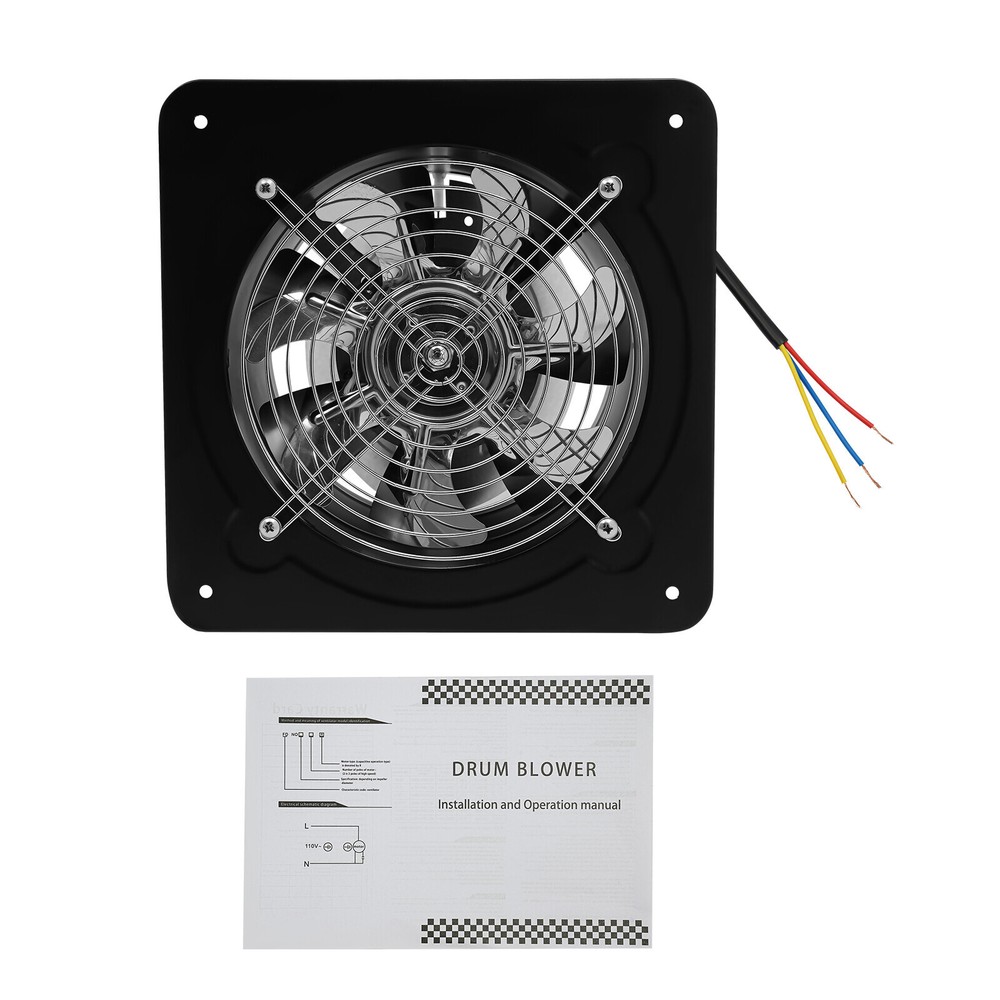 Exhaust Fan Wall/Window Mounted W/ Back-draft Damper for Kitchen Ventilation