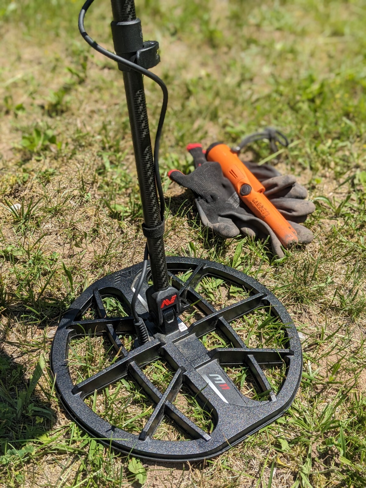 Minelab Manticore 3D Printed Anti-Brake\Flexing Shaft Insert. Minelab Logo