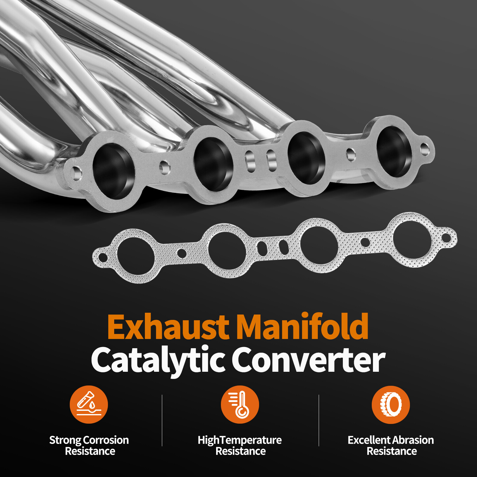 Long Tube Headers w/ Y Pipe For 99-06 Chevy GMC Sierra Silverado 4.8/5.3/6.0