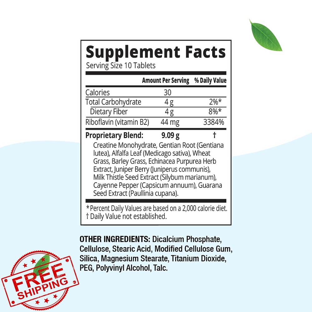 Herbal Clean QTabs Same-Day Detox 10 Tablets Portable