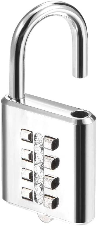 uxcell 8-Digit Combination Padlock Push Button Lock for Locker Silver Tone