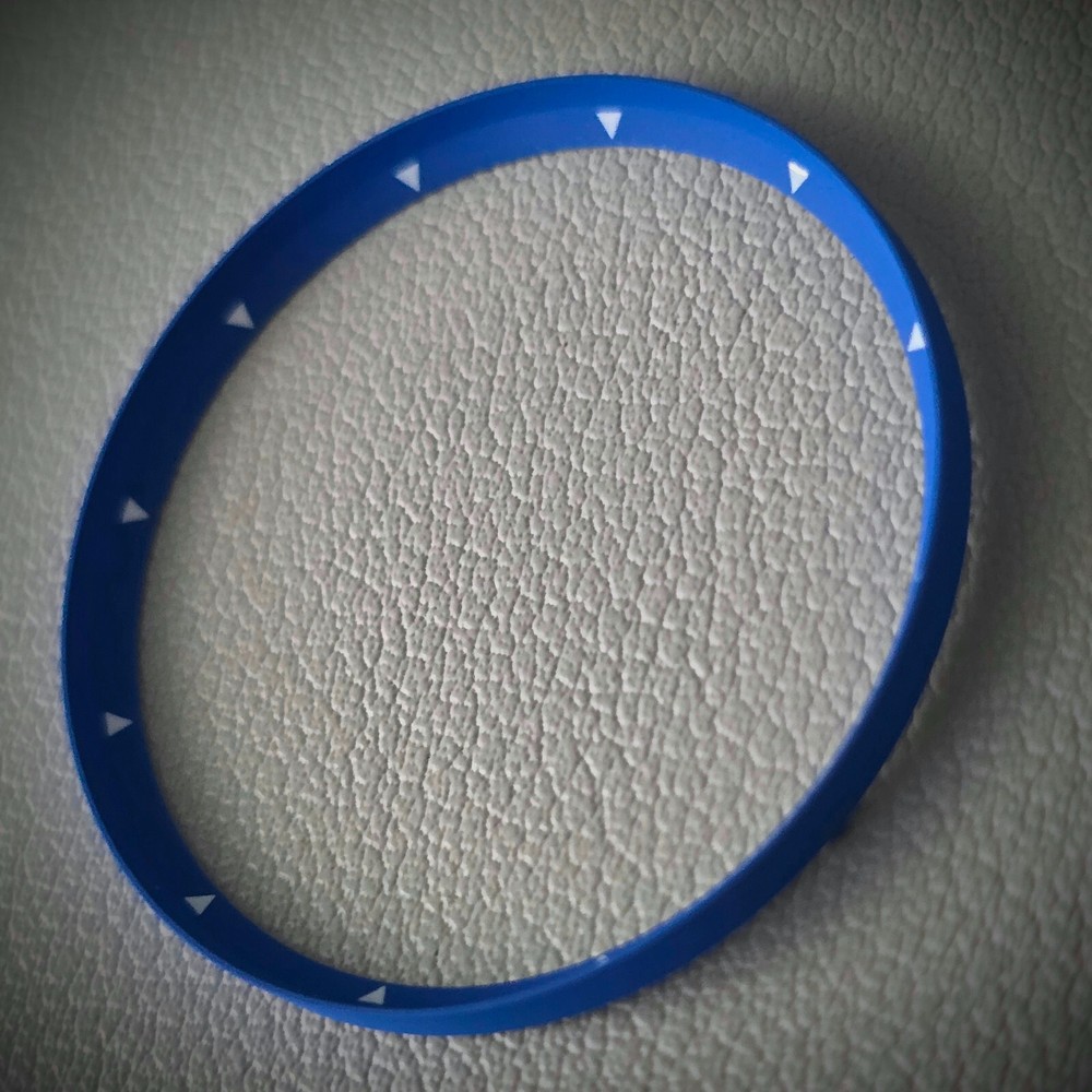 Chapter Ring SKX007 Angled TRIANGLE / Blue + White - SEIKO MOD SKX Chapter Ring
