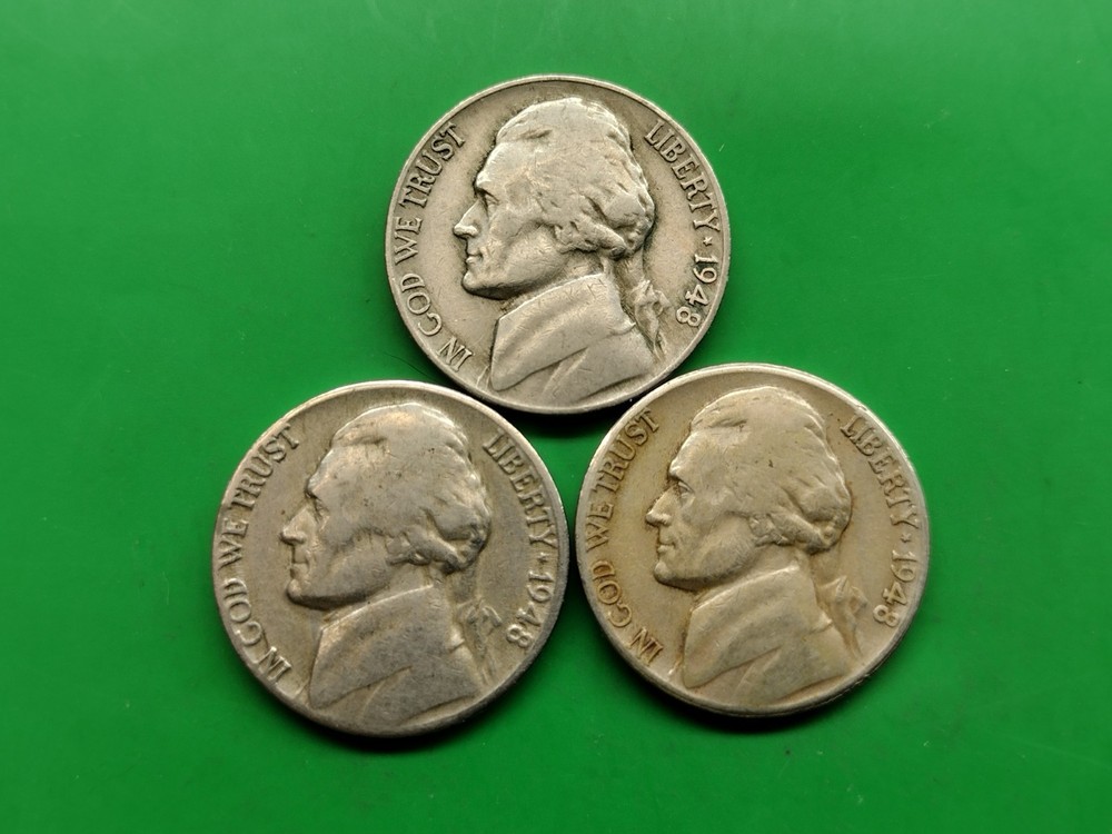 1948 PDS Jefferson Nickel Set. Circulated