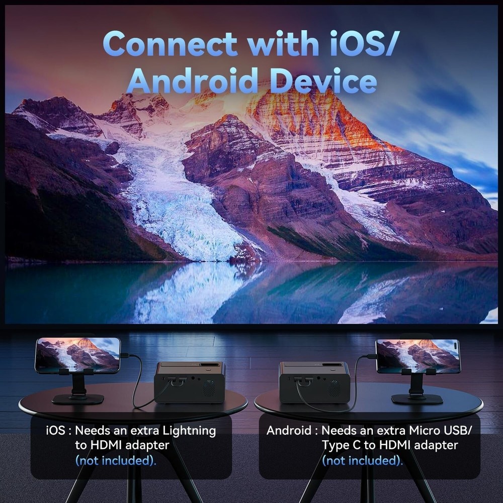 Proyector Para Moviles Celular Bluetooth Android Y Ios Iphone Portatil Mini NEW