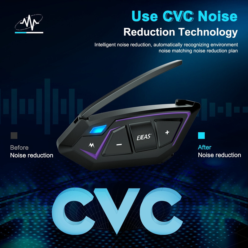 2Pcs Helmet Mesh Bluetooth Intercom Motorcycle Headset Communication 8 Riders