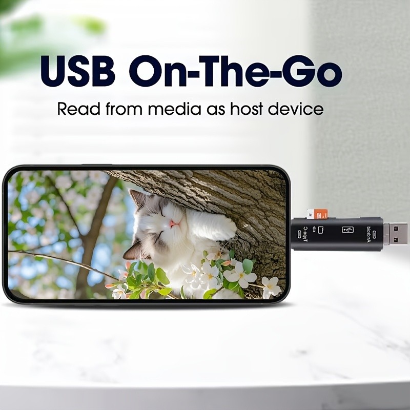 5-In-1 USB Type C/Micro USB/TF/SD Memory Card Reader OTG Adapter