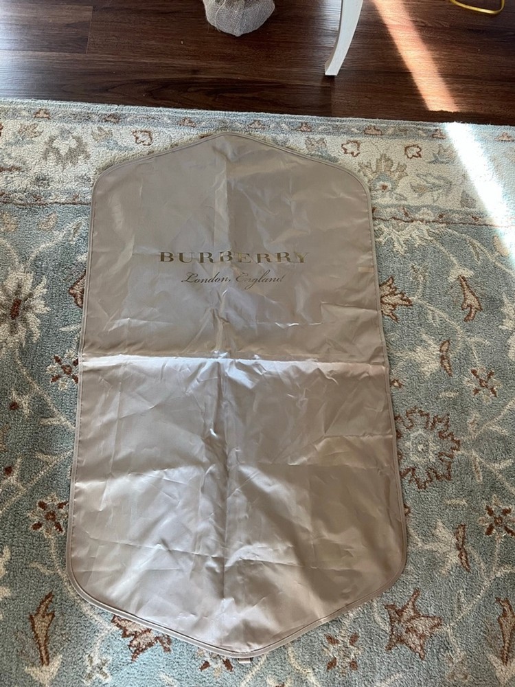 Burberry Beige Gold Logo Garment Bag