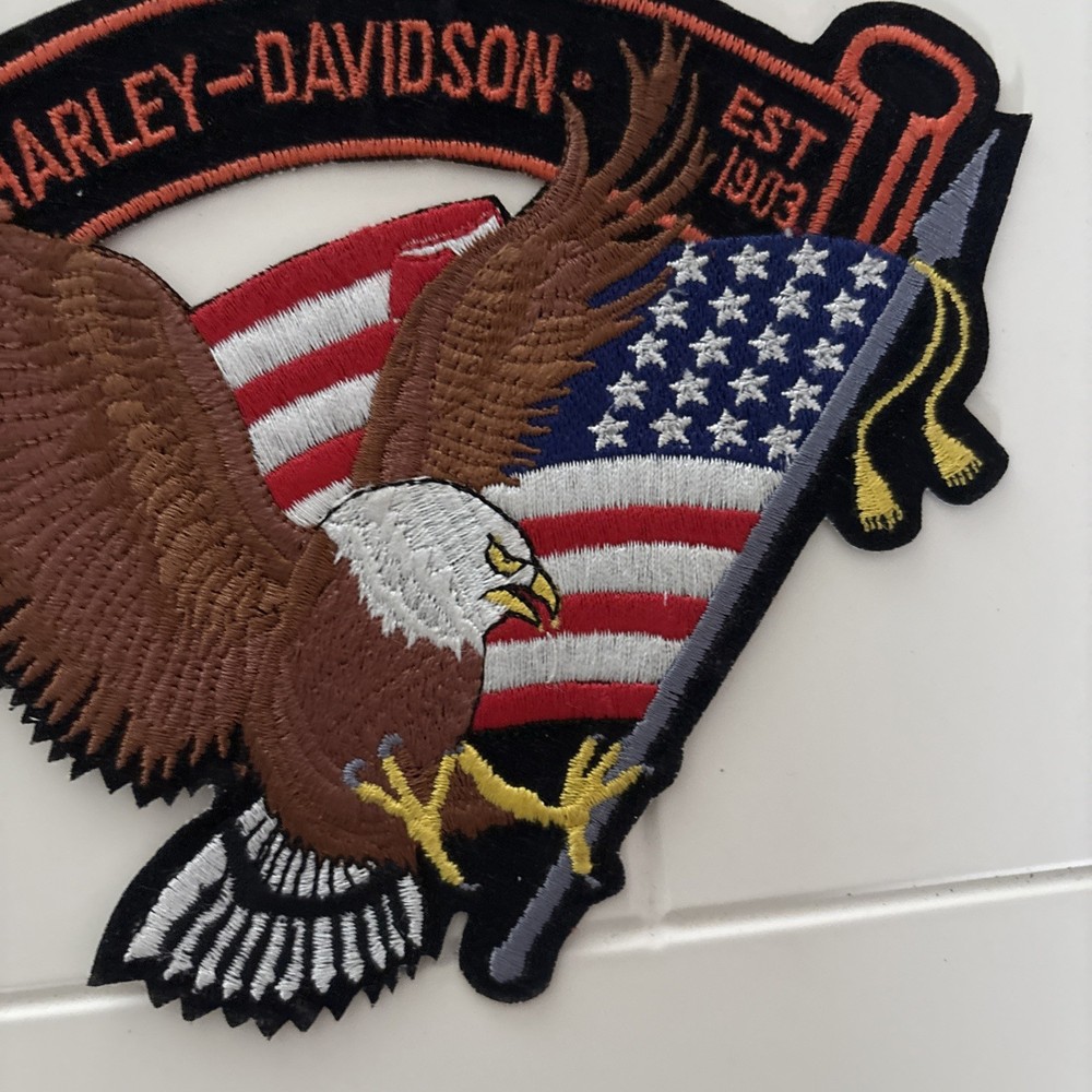 Harley Davidson Iconic Eagle & American Flag Jacket or Vest Patch