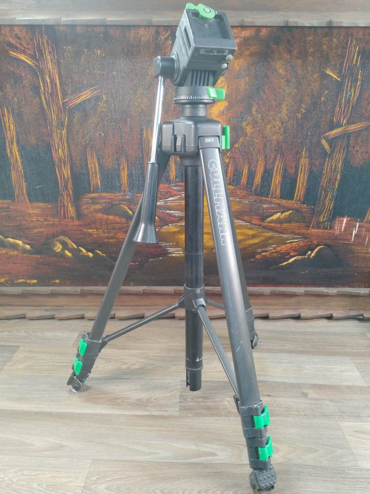 Cullmann # 2901 Adjustable Tilt Head Camera Tripod Black Green READ DESCRIPTION
