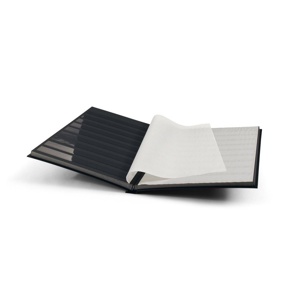 LIGHTHOUSE – “BASIC” Hard Cover Stockbook for Stamps - 32 Black Cardstock 6”x...