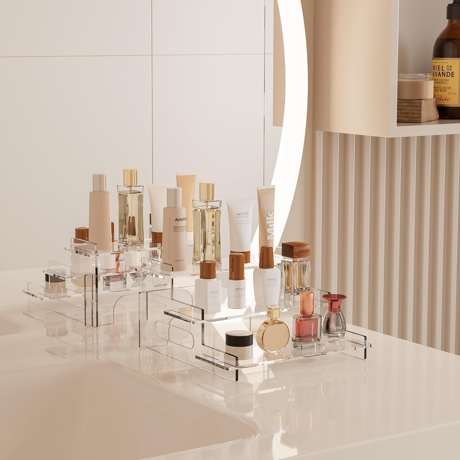 Modern Acrylic Display Stand - 3 Tiers for Showcasing Collectibles & Home Decor