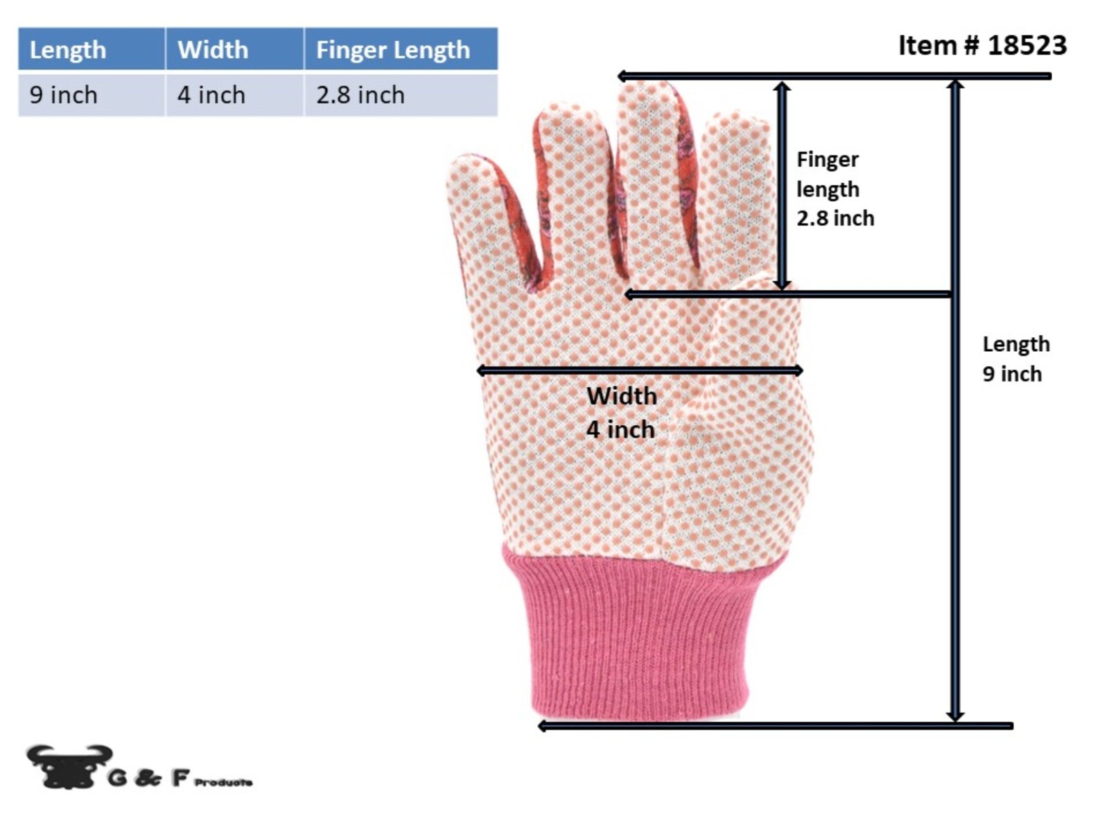 G & F 1852-3 General Work Garden Gloves Women Soft Jersey 3 Pairs