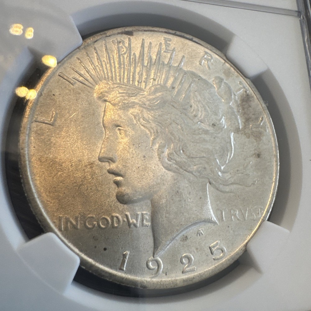 Peace Silver Dollar 1925 - 90% Silver Verified - NGC MS64