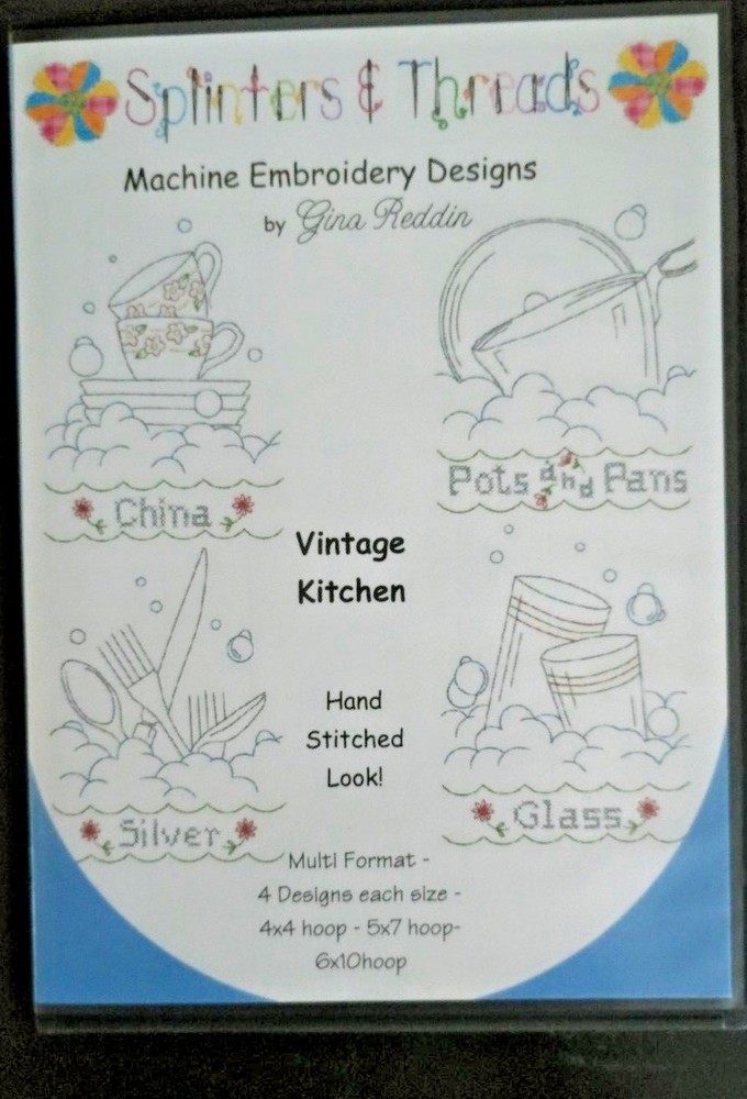Vintage Kitchen Machine Embroidery Designs CD from Splinters & Threads
