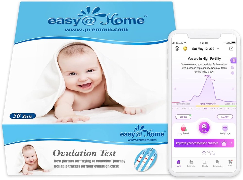 Easy@Home Ovulation Test Strips (50-Pack), FSA Eligible Ovulation Predictor Kit,