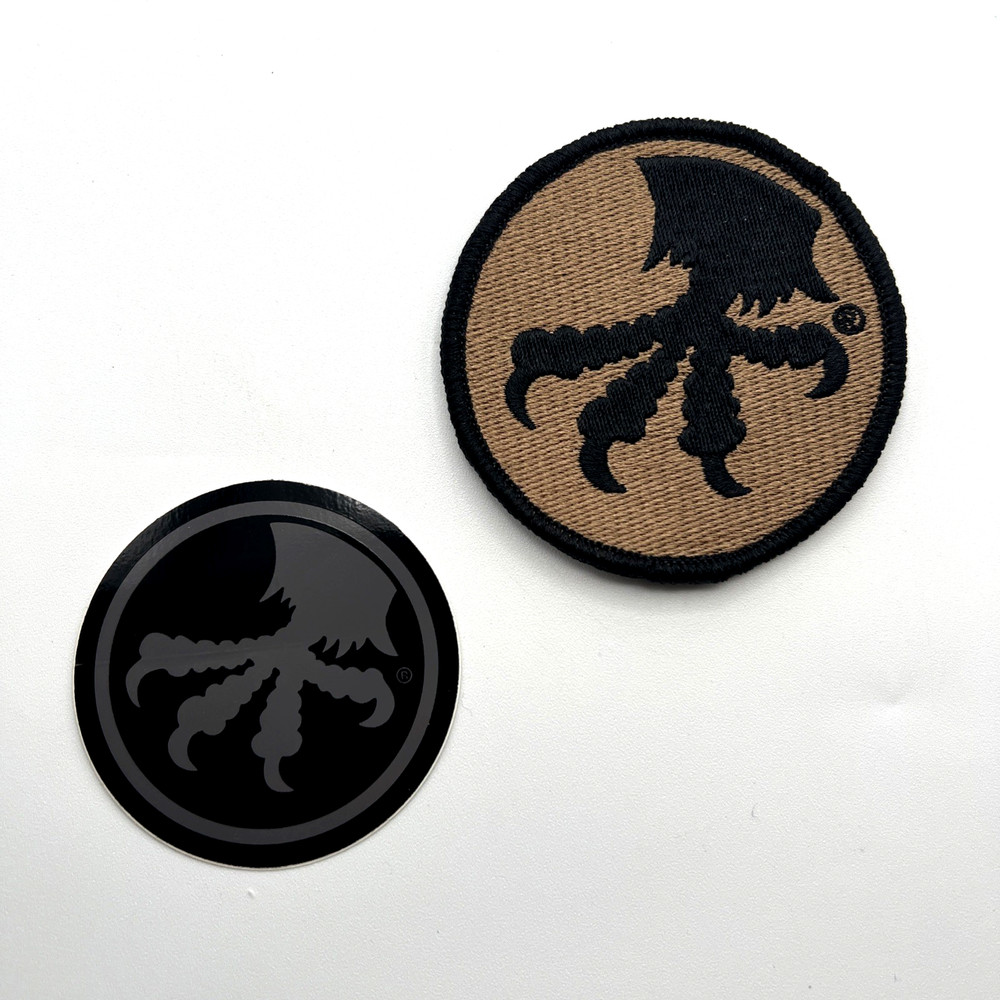 Microtech Knives Official 3” Desert Tan Hook And Loop Patch And 2.5” Sticker