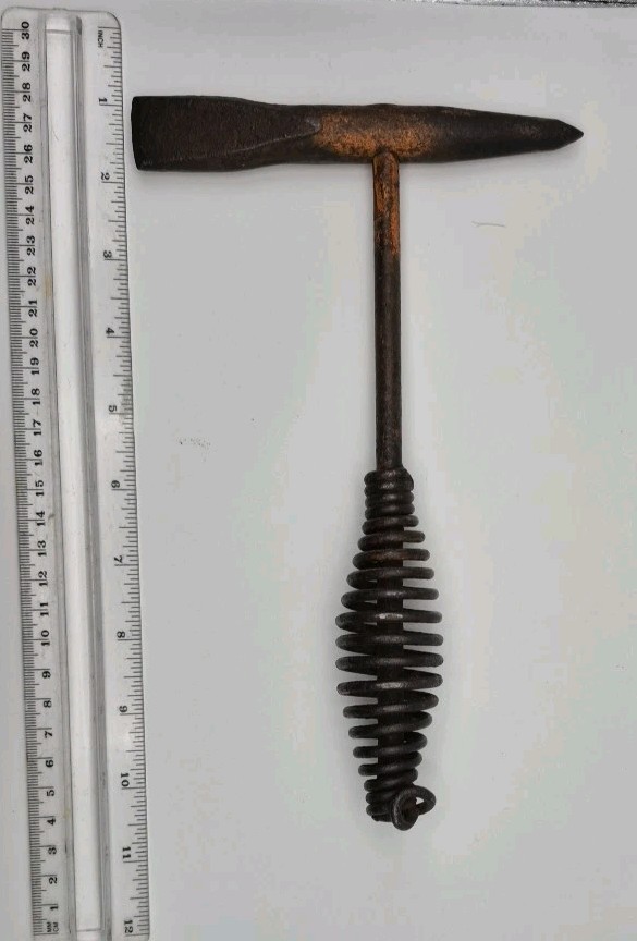 Vintage Chip Hammer With Orange Paint